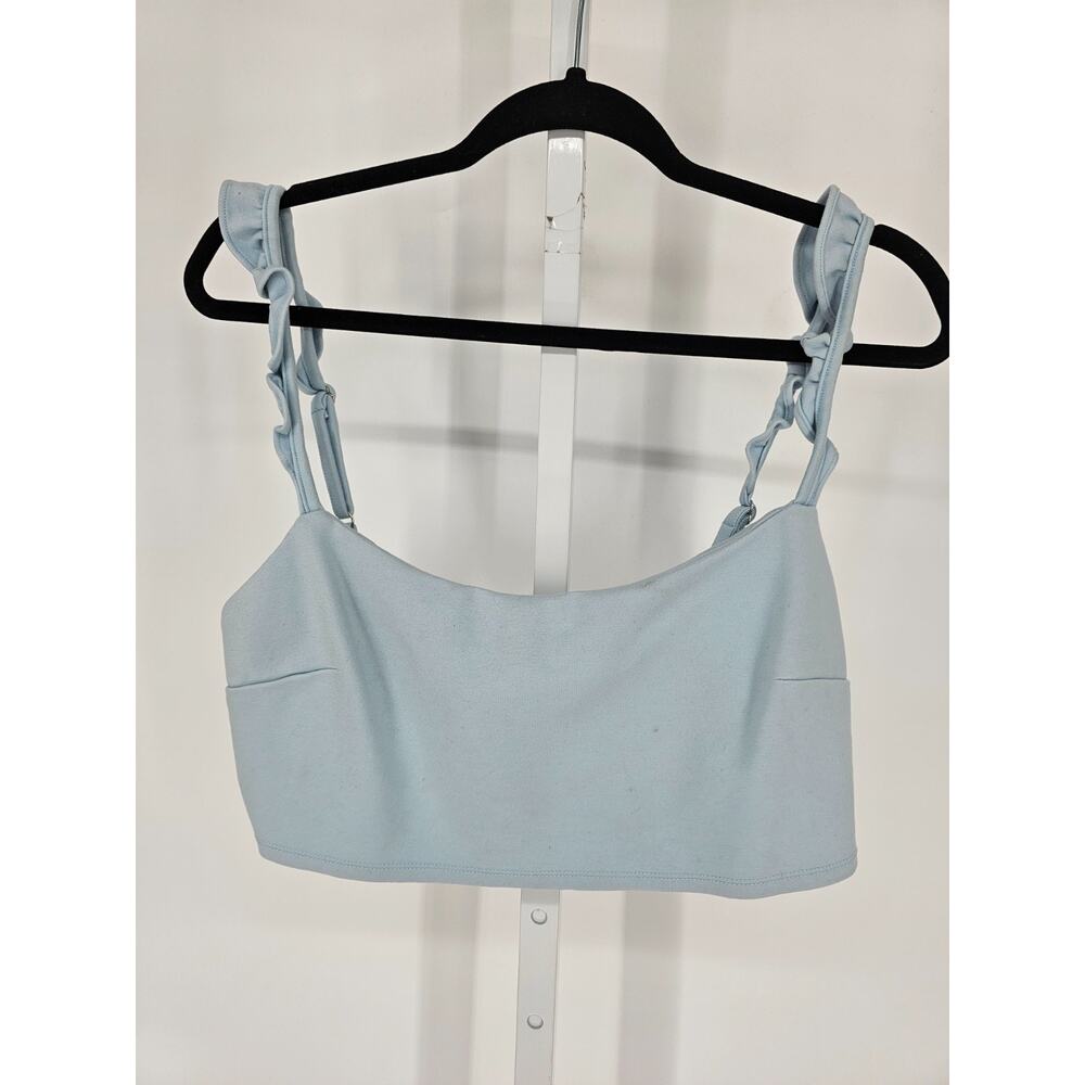 Fashion Nova Womens Sz XXL Crop Top Spaghetti Strap Light Blue